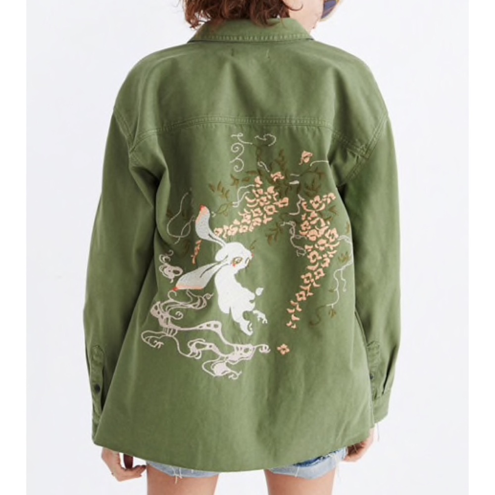 🛍SOLD🛍 Madewell Embroidered Rabbit Shirt-Jacket